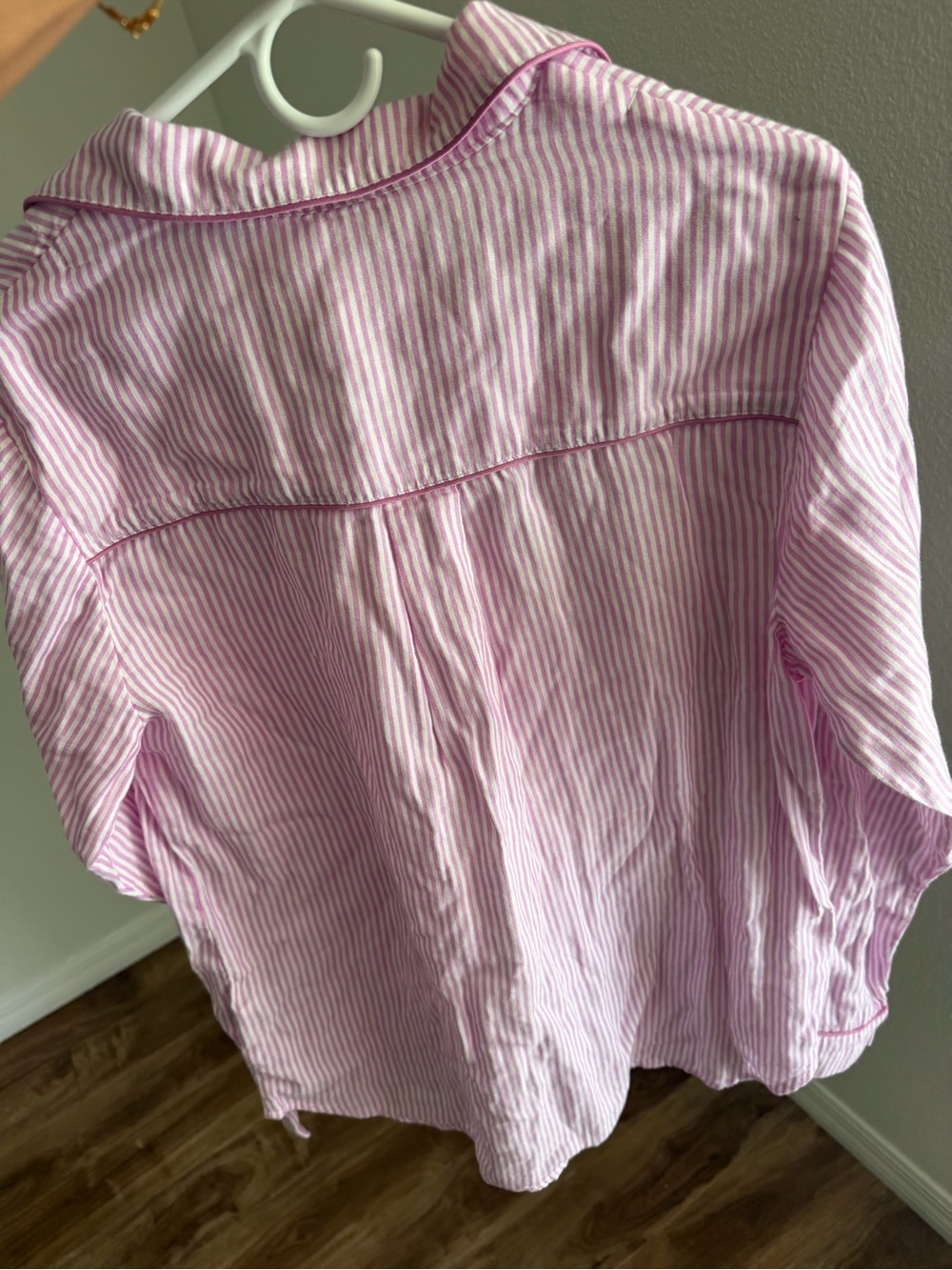 UGG Pink White Striped Pajama Set Button Down Short Sleeve Sleepwear NWT Size L - Picture 7 of 12